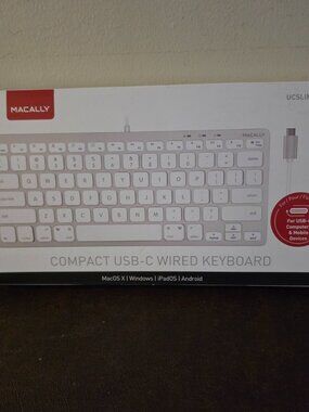 Macally Compact USB-C Wired Keyboard is a sleek and portable device